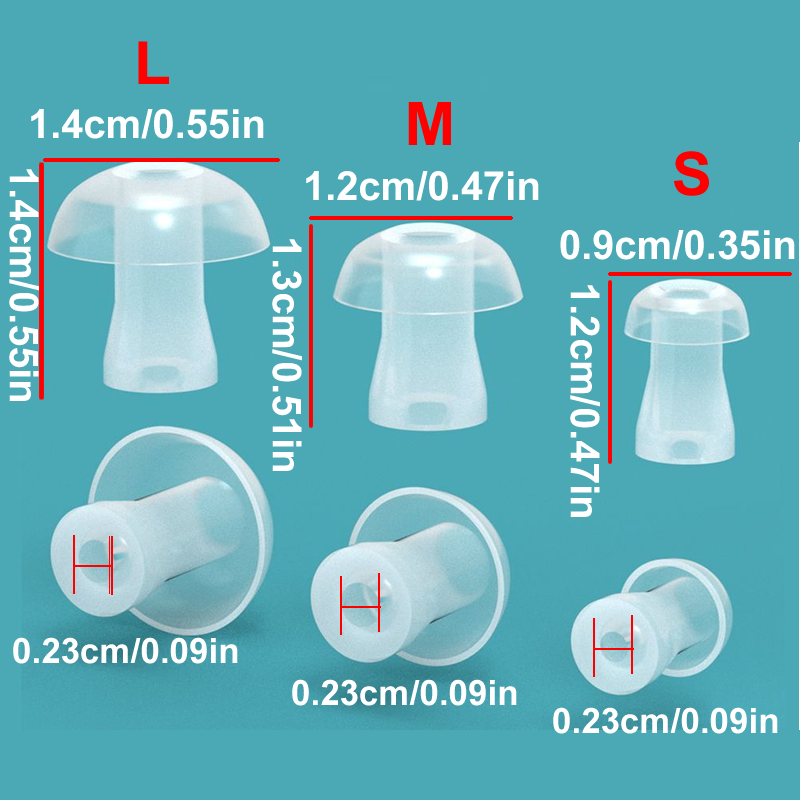 Silicone Ear Tip Replacement - 100 個のイヤーキャップクッション補聴器イヤホン用インイヤーイヤーチップシリコンイヤホンカバー交換用イヤホン補聴器アクセサリー