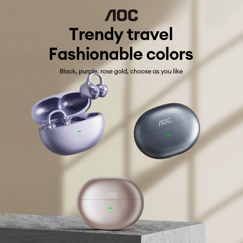 Earbuds Charging Case - AOC ACD2544 ワイヤレスBluetoothイヤークリップイヤホン オープンイヤーヘッドホン サラウンドステレオサウンド 低遅延
