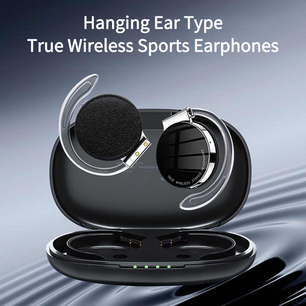 Sports Earphone Hook - F2 TWS イヤホンマイク付きスポーツイヤーフック LED ディスプレイワイヤレスヘッドフォン HiFi
