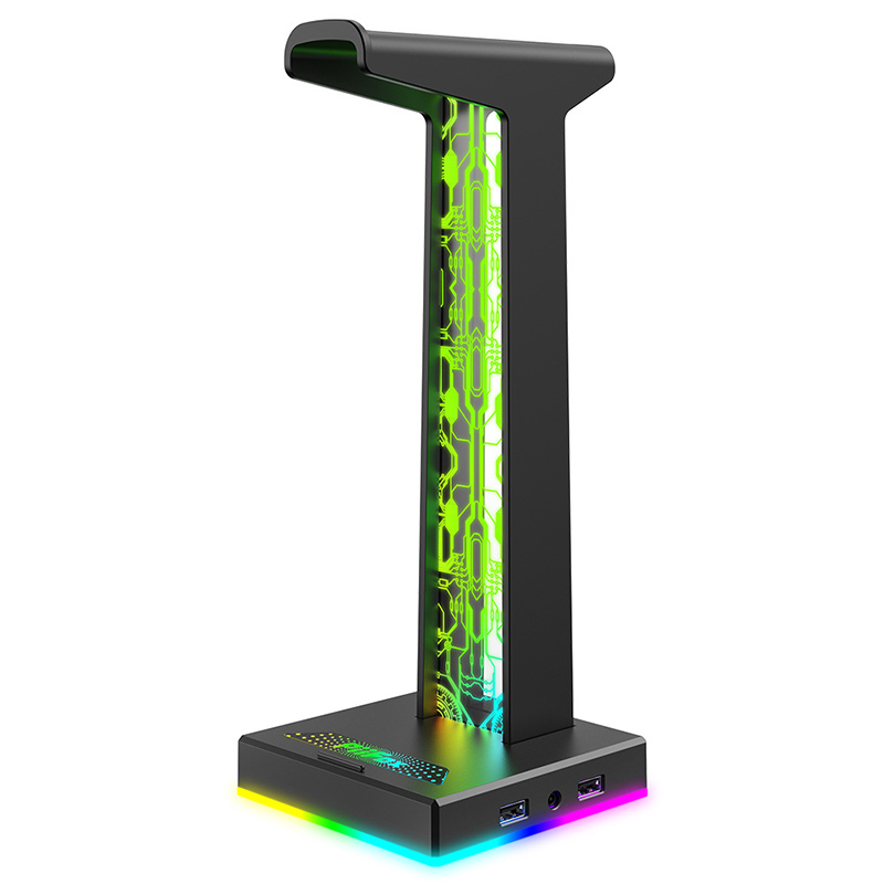 Gaming Headset Rgb - RGBゲーミングヘッドホンスタンド デュアルUSBポート 3.5mmオーディオポート 10種類の照明効果 デスクトップゲーミングヘッドセットホルダー ゲーマーPC用ハンガー