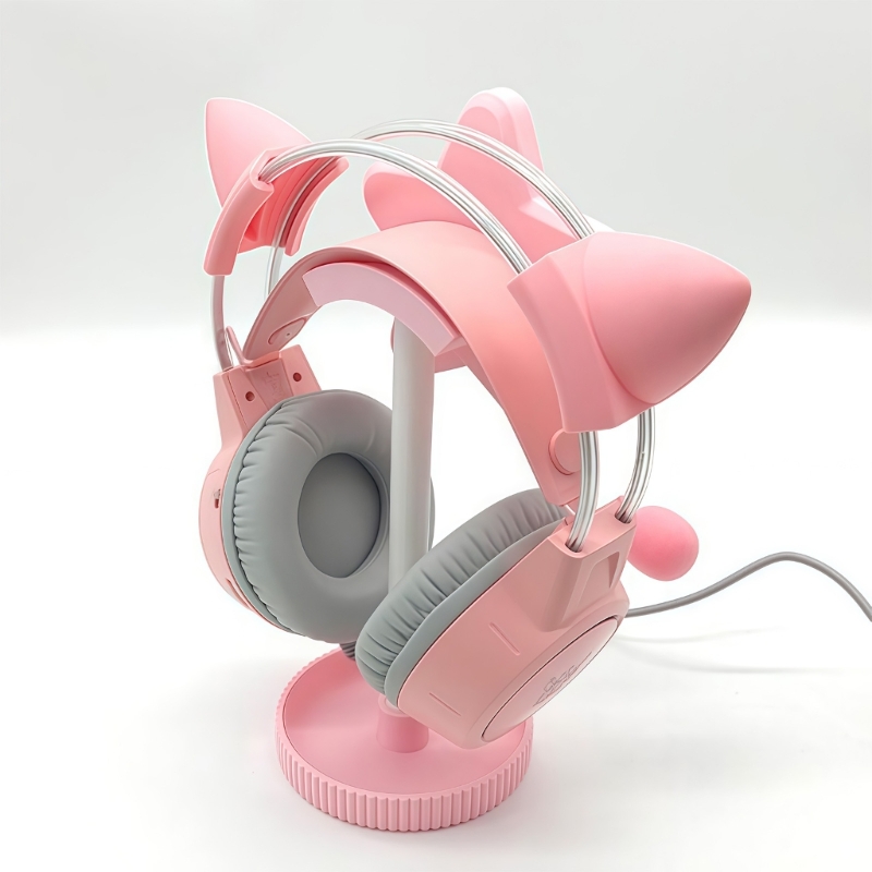 Headphone Stand Desk - 星型ディスプレイ付きデスク用ヘッドフォン収納スタンド、ホームオフィスや寮のデスク用の装飾ホルダー F19E