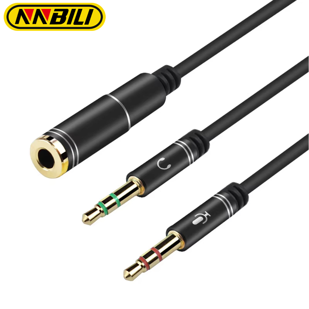 Earphone Splitter Jack - NNBILI ミニジャック 3.5 マイクヘッドフォン Y スプリッターアダプターケーブル、3.5