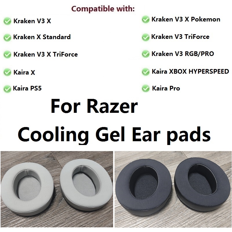 Gaming Headset Rgb - Razer Kraken x,v3x,v3,v3,rgb,v3 pro,kairax,kairaproヘッドフォン用の交換用ジェルイヤーパッド