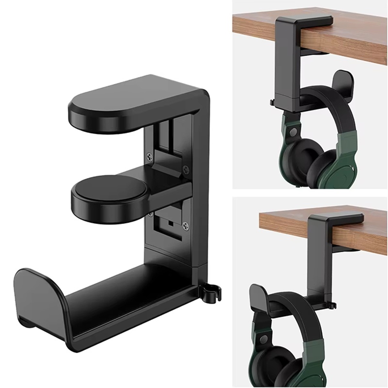 Headphone Stand Desk - ユニバーサルゲーミングヘッドフォンスタンドヘッドセットフックホルダー収納ホルダー調整可能な360度回転付き ° 回転式イヤホンクリップ（ボーズ、ソニー用）