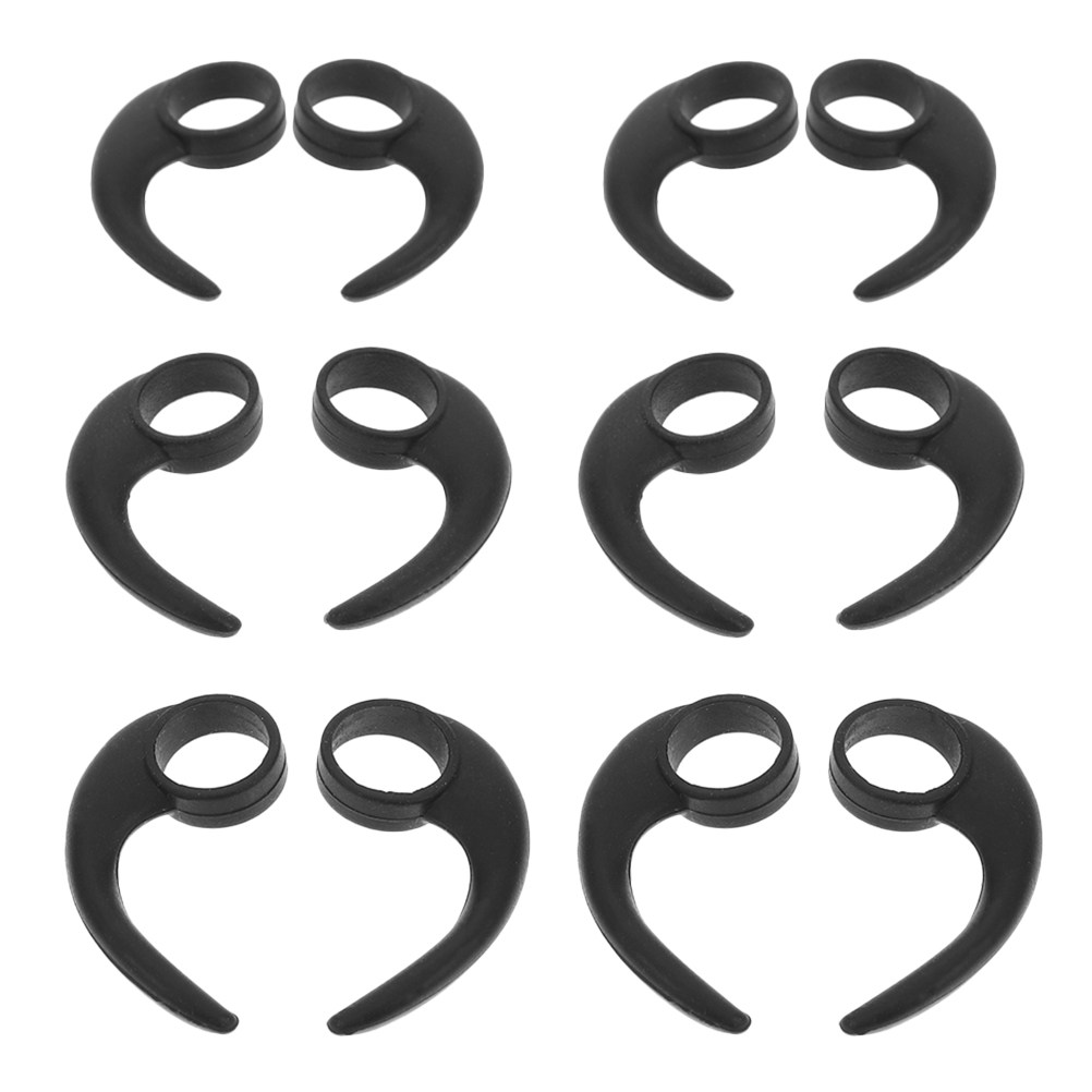 Silicone Ear Tip Replacement - 12個入り シリコン製イヤーフック スポーツ用滑り止め インイヤーイヤホン交換用チップカバー ソフトで安全なフィット感 ヘッドホン用
