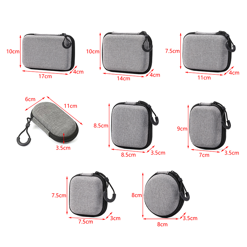 Headphone Case Hard - 新しいポータブル耐衝撃ヘッドフォンケースイヤホンバッグヘッドセット収納バッグハードシェルイヤホンアクセサリーメモリカードUSBケーブル