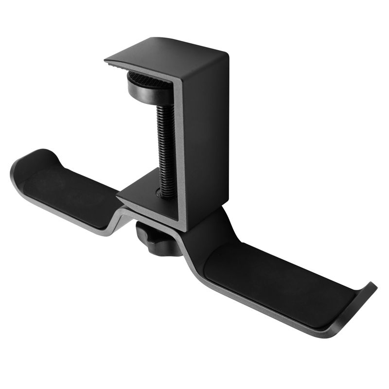 Headphone Stand Desk - デスク下のリーディングデュアルヘッドフォンスタンド、ユニバーサルPCゲーミングデスクヘッドフォンハンガー、360度回転、イヤホンマウントラック