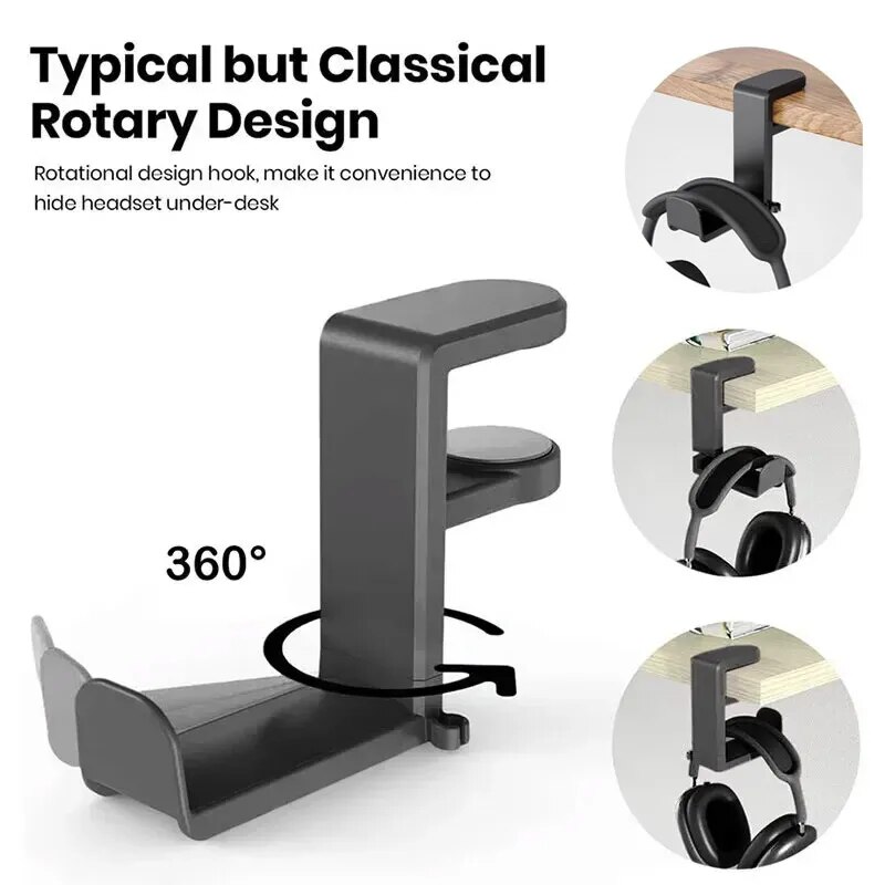 ユニバーサルデスクトップ360 °   回転式ヘッドフォンス - Headphone Stand Desk のレビューと価格