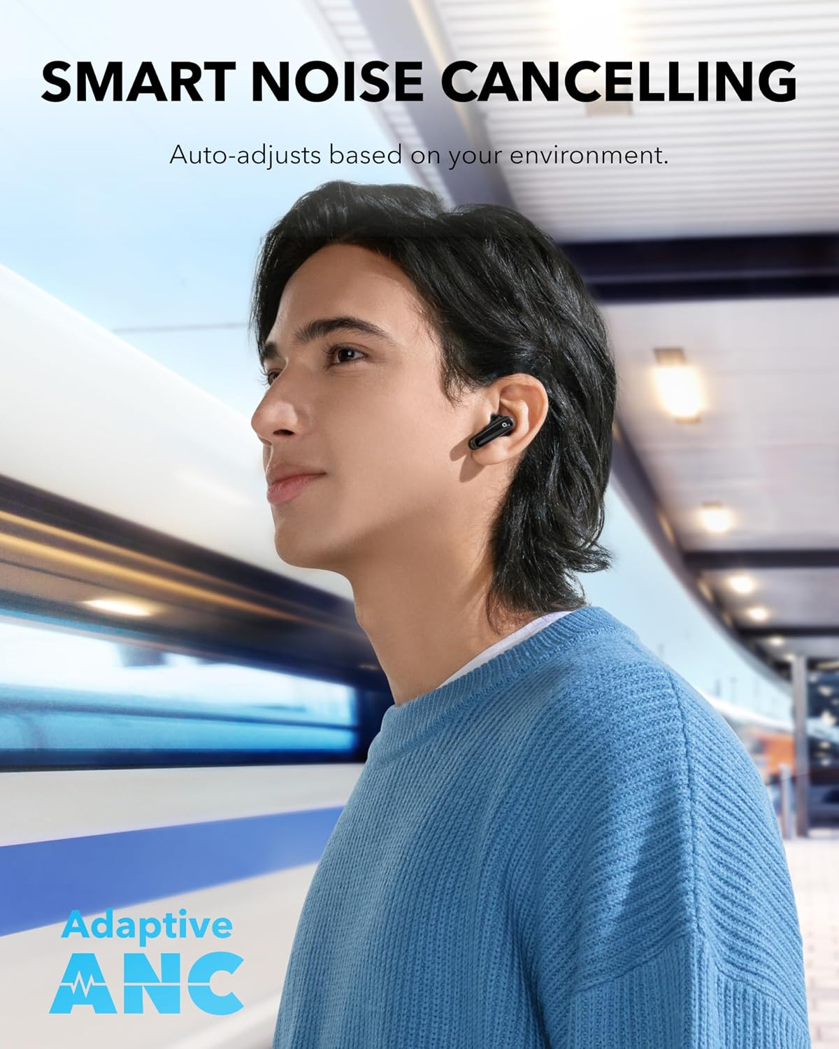 アダプティブノイズキャンセリングイヤホン、60時間再生、2- - Earbuds Charging Case のレビューと価格