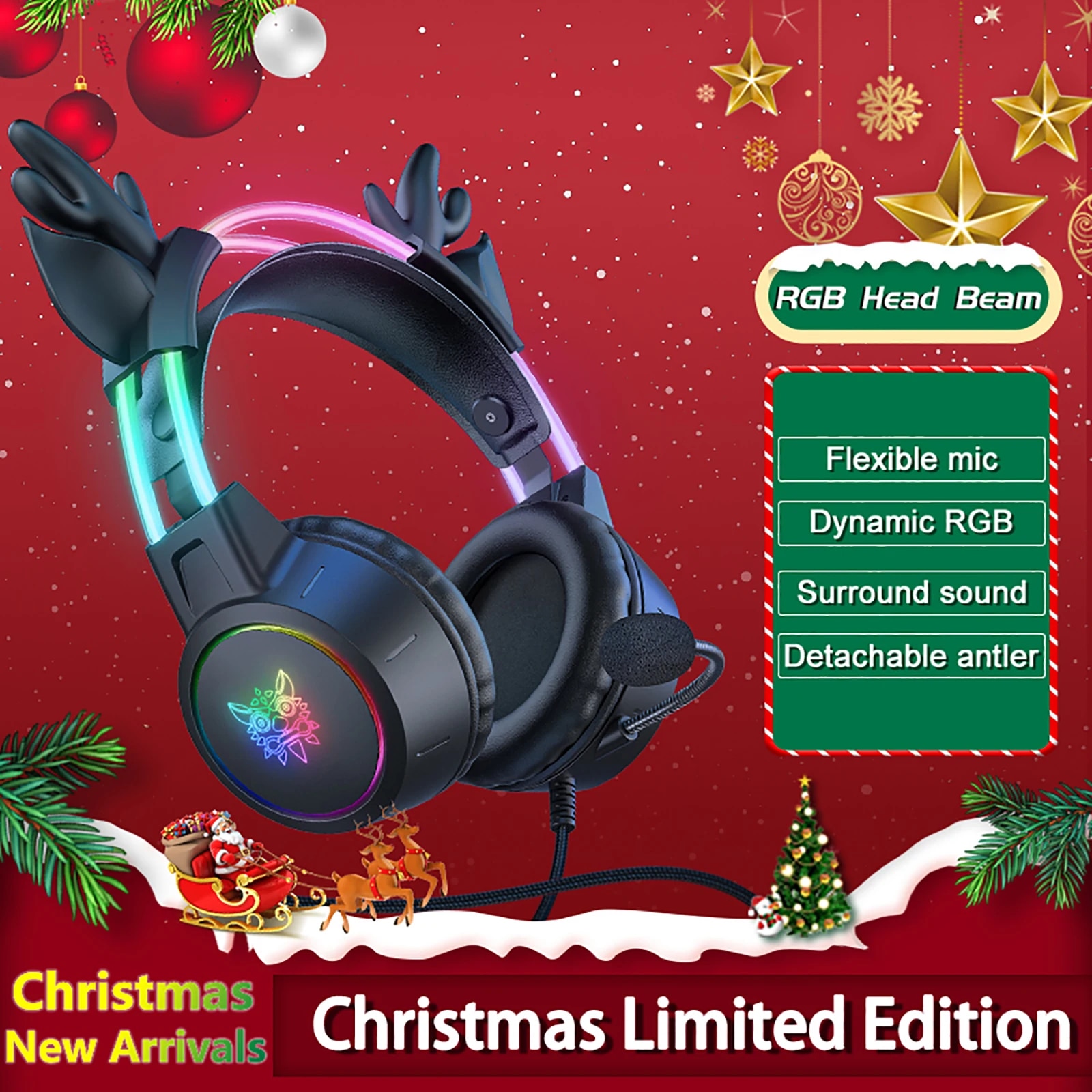 Onikumaゲーミングヘッドセット2024新しいクリスマス - Gaming Headset Rgb のレビューと価格