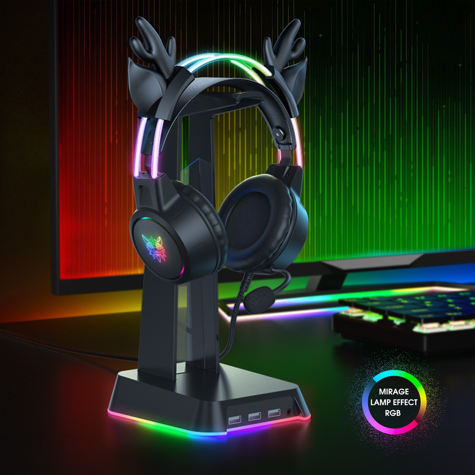 Onikumaゲーミングヘッドセット2024新しいクリスマス - Gaming Headset Rgb のレビューと価格