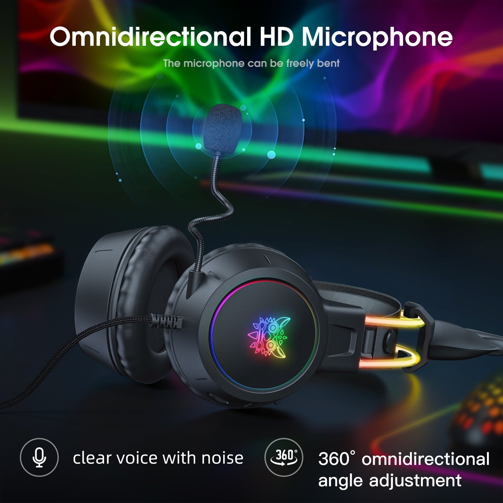 Onikumaゲーミングヘッドセット2024新しいクリスマス - Gaming Headset Rgb のレビューと価格