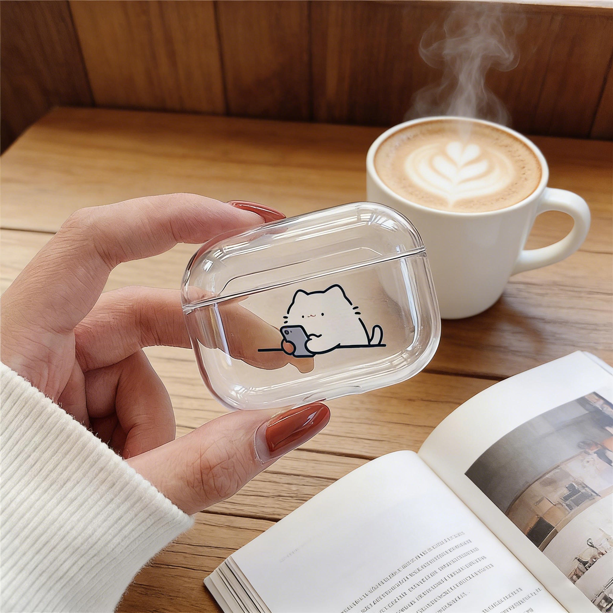 可愛い猫の透明イヤホンケース Airpods Pro3世代用 - Headphone Case Hard のレビューと価格