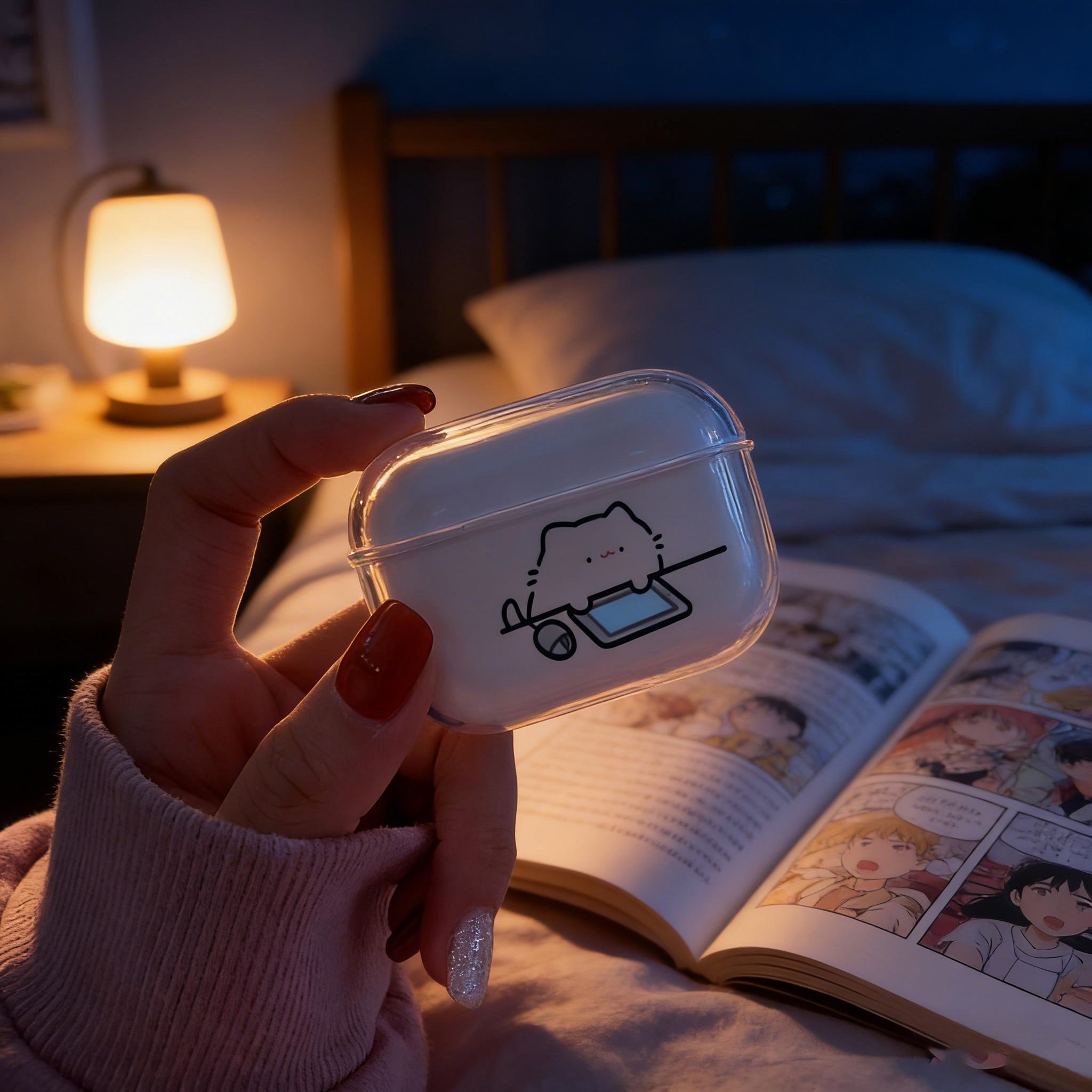 可愛い猫の透明イヤホンケース Airpods Pro3世代用 - Headphone Case Hard のレビューと価格
