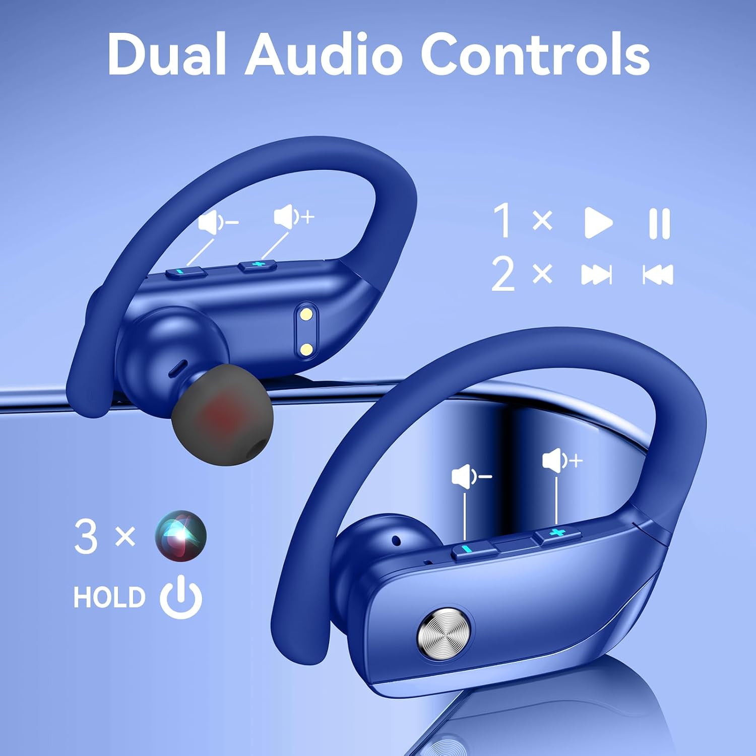 80時間再生可能なLEDディスプレイケース付きワイヤレスイヤ - Sports Earphone Hook のレビューと価格