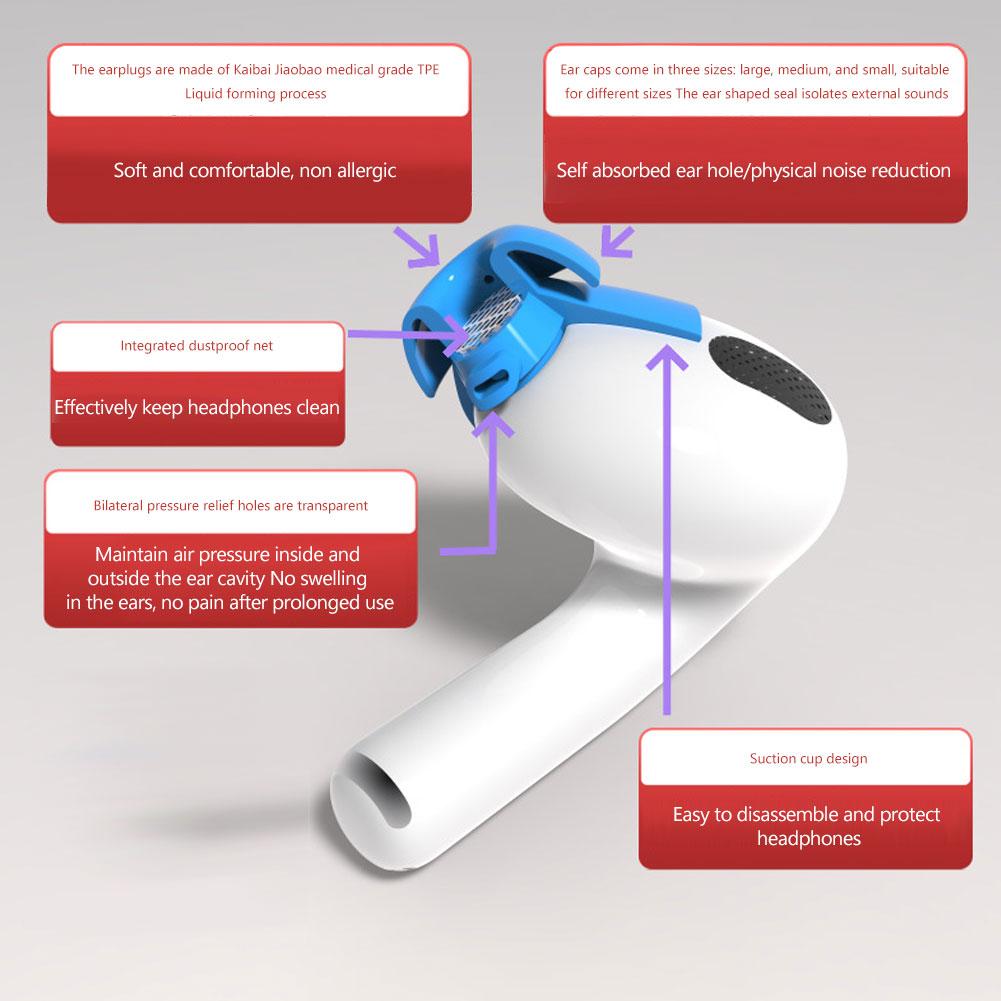 物理ノイズキャンセリングイヤホンカバー Apple AirP - Silicone Ear Tip Replacement のレビューと価格