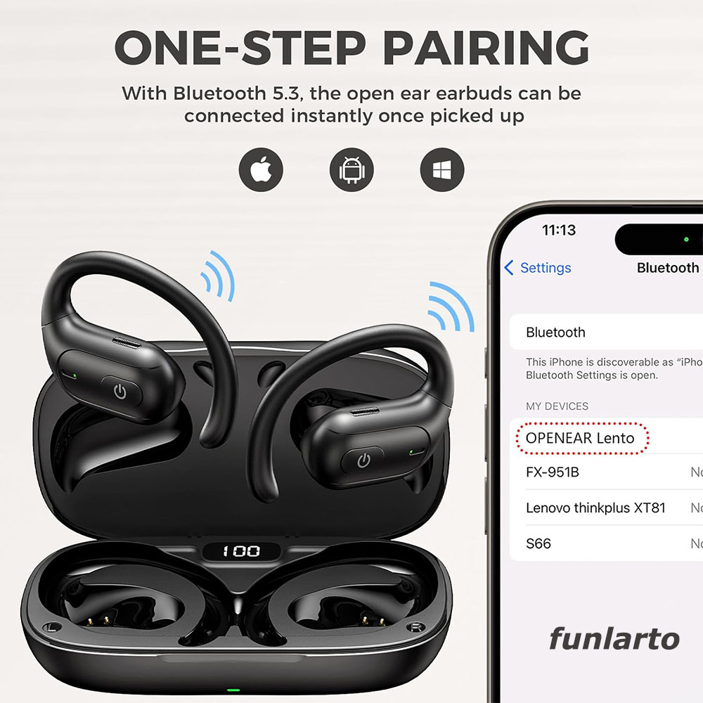 オープンイヤーワイヤレスランニングヘッドセット、ランナー用B - Sports Earphone Hook のレビューと価格