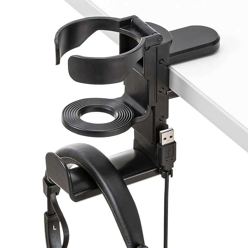 デスクカップホルダー、ヘッドホンハンガーホルダー付き、回転ス - Headphone Stand Desk のレビューと価格